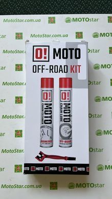 КОМПЛЕКТ ДЛЯ ОЧИСТКИ И СМАЗКИ ЦЕПИ OFF ROAD O!MOTO (2 X 750 МЛ) + щітка (OMS0016)