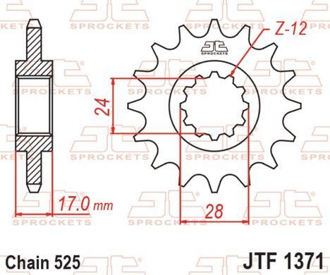 JT JTF1371.15 - Зірка передня HONDA CB, CBF, CBR 600 1997-2007