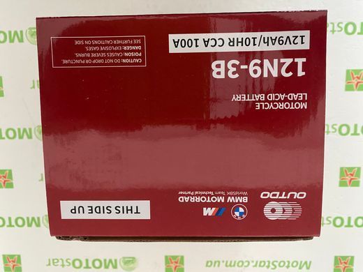 Мото аккумулятор Outdo 12N9-3B 12V 9Ah, -/+,&nbsp;135x75x139 мм кислотний