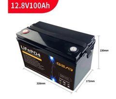 Литий-железо-фосфатный аккумулятор GEAR LiFePO4 12.8V 100AH (BMS-50A/100A), (328x230x172), 10.1kg до 6000 циклов, Q1