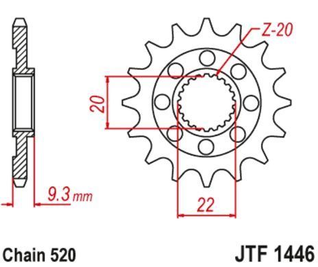 JT JTF1446.13SC - Зірка передня KAWASAKI KX 250 2006-2020