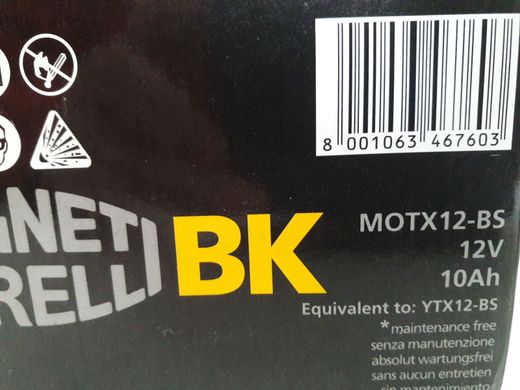 MOTX12-BS - MAGNETI MARELLI 10AH / 180A 12V L + стартерний акумуляторна батарея