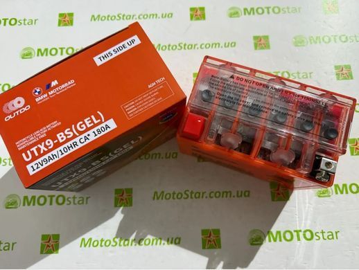 Мото акумулятор Outdo YTX9-BS 12V 9Ah 180A, 152x88x106 мм гелевий