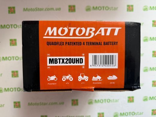 Motobatt MB MBTX20UHD Мото акумулятор 21 A / ч, 310 A, (+/-) (- / +) ,, 175x87x155 мм