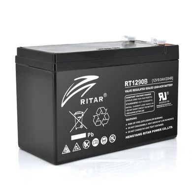 Аккумуляторная батарея AGM RITAR RT1290B, Black Case, 12V 9.0Ah ( 151 х 65 х 94 (100) ) Q10