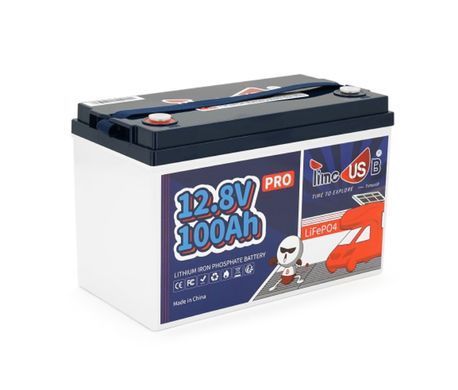 Литий-железо-фосфатный аккумулятор LiFePO4 Timeusb 12.8V 100Ah Pro, 1280Wh, BMS 100A, 260x168x210 мм