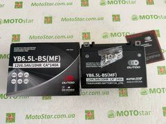 Акумулятор OUTDO YB6.5L-BS (MF) 12V, 6.5 Аh, 137х65х100 мм (YTX6.5L-BS, MG6.5L)