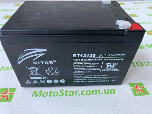 Аккумуляторная батарея AGM RITAR RT12120B, Black Case, 12V 12.0Ah (151х98х 95 (101) ) Q4