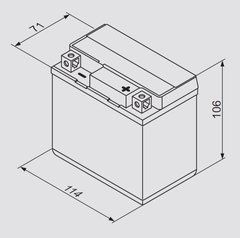 BOSCH 0092M60040 (YTX5L-4; YTX5L-BS) M6 AGM, 12V 4AH 30A