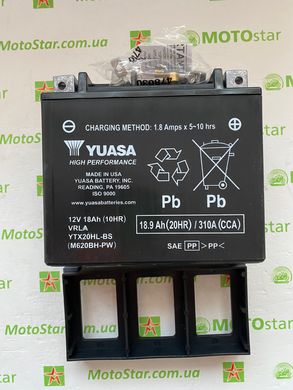 Аккумулятор YUASA YTX20HL-BS AGM 12В 18,9Ач 310А R+ 175x87x155мм