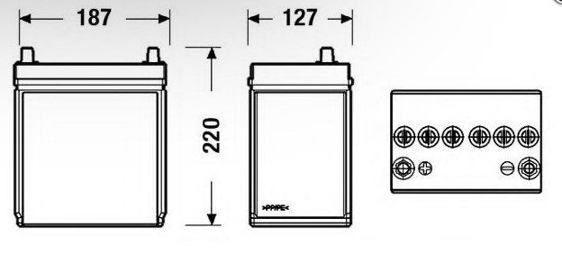 CENTRA CB357 - 35AH/240A PLUS, +/- , 187/127/220 KOREA Стартерная аккумуляторная батарея