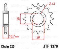JT JTF1370.15 - Звезда передняя HONDA CB, CBF, CBR, CRF, XL 600-1000 1996-2019