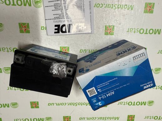 EXIDE SLA12-4 / AGM12-4 Мото аккумулятор 3 А/ч, 50 А, (-/+), 113х70х85 мм
