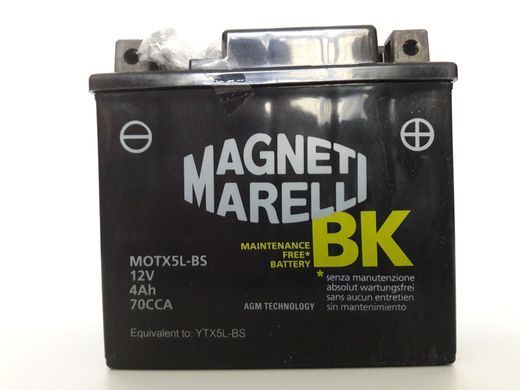 MOTX5L-BS (YTX5L-BS) Magneti Marelli Аккумулятор 4 Ah, 70A, 12V (-/+), 114x71x106 мм