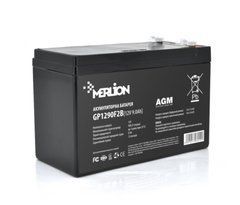 Аккумуляторная батарея MERLION AGM GP1290F2B 12 V 9 Ah ( 150 x 65 x 95 (100) ), 2.175кг, Black Q10/480
