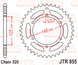 JT JTR855.48 - Зірка задня YAMAHA DT, MT-03, XJ, XT, XTZ 250-750 1975-2016