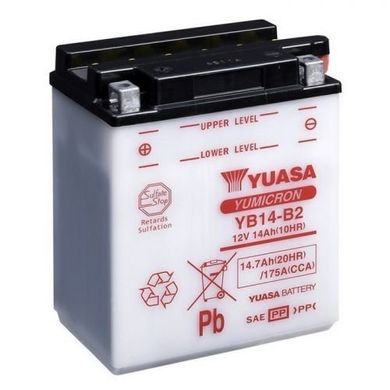 YUASA YB14-B2 Мото аккумулятор 14 А/ч, 190 А, (+/-), 134x89x166 мм