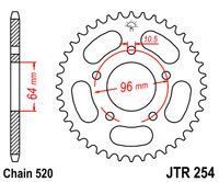 JT JTR254.37 - Звезда задняя HONDA CBF, CBX 250 2001-2006