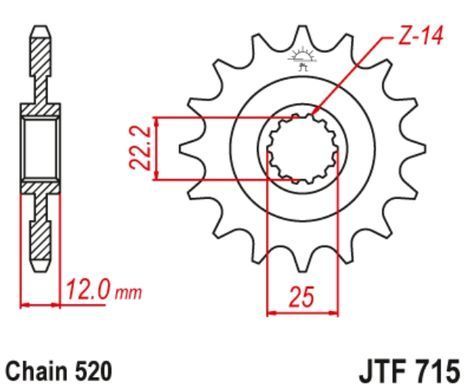 JTF715,13 Звезда передняя GAS GAS EC, MC, SM 200-515 2000-2014