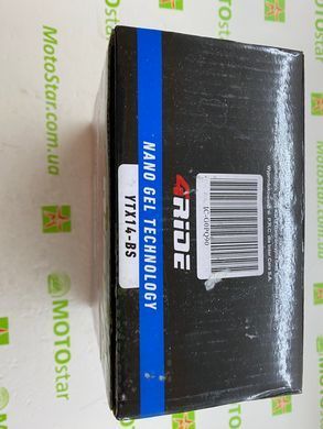 Акумулятор YTX14-BS 4RIDE NANO GEL 12V 14Ah 205A L+, 150x86x145 мм, вага 4,6кг