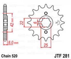Приводная звезда JT JTF281.15
