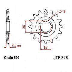 JT JTF326.12 - Звезда передняя HONDA CR 125 1987-2003