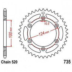 JT JTR735.45 - Звезда задняя DUCATI 851, 888, 900, 907, MH, MONSTER, MULTISTRADA, PASO, SPORT, SS 400-907 1989-2014
