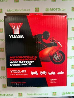 Аккумулятор YUASA YTX20L-BS AGM 12V 18,9Ah 270A R+ 175x87x155 мм