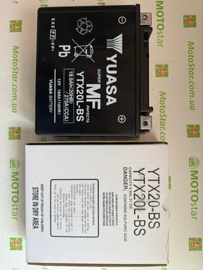 Аккумулятор YUASA YTX20L-BS AGM 12V 18,9Ah 270A R+ 175x87x155 мм