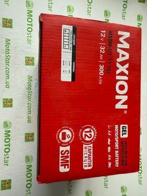 Мото аккумулятор MAXION MXBM-U1-11 GEL 12V, 32Ah, 300A, 195x130x180 мм, +/-