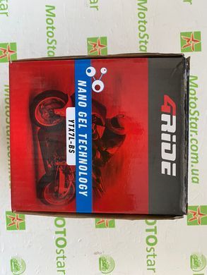 Акумулятор YTX7L-BS 4RIDE Nano GEL 12В 7Ah 120А P+ 113x69x130мм, вага 2,42кг