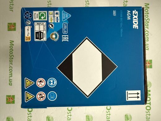Акумулятор EXIDE ET14B-BS / YT14B-BS  12 Aч, 190 A, (+/-), 150x70x145 мм