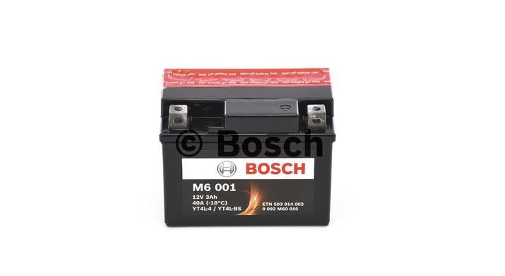 BOSCH 0092M60010 (YT4L-4; YT4L-BS) M6 AGM, 12V 3AH 40A