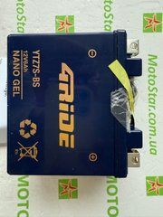 Гелевый аккумулятор YTZ7S-BS 4RIDE NANO GEL 12V 6Ah 95A R+ , 113x69x105мм вес 1.9 кг