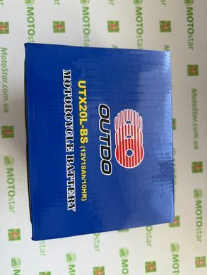 Мото аккумулятор YTX20L-BS OUTDO 12V 18Ah / 10HR MF Super Sealed -/+ UTX20L-BS
