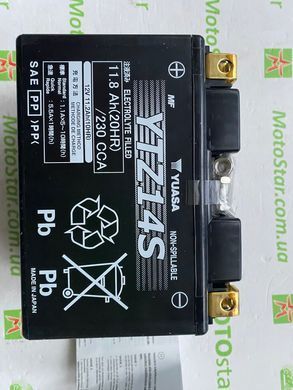 YUASA YTZ14S Акумулятор 11,8 А / ч, 230 А, (+/-), 12V 150х87х110 мм
