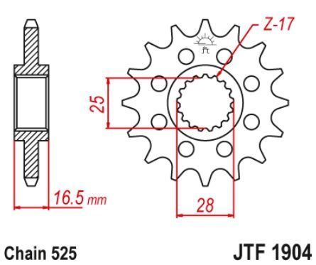 JTF1904,17RB Звезда передняя KTM ADVENTURE, DUKE, RC8, SM, SMR, SUPER ADVENTURE, SUPER DUKE 950-1290 2003-2020