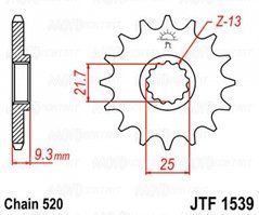 JT JTF1539.15 - Звезда передняя KAWASAKI EX, NINJA, Z 250/300 2008-2018