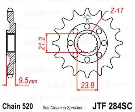 JT JTF284.14SC - Зірка передня, крок: 520/14 (self-cleaning) HONDA CR, CRF, CRM, TRX 250-700 1987-2018