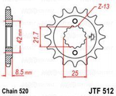 JT JTF512.16 - Звезда передняя