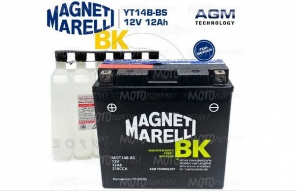 MOT14B-BS - MAGNETI MARELLI аккумулятор 12AH/210A 12V L+