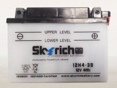 Акумулятор 12N4-3B Skyrich, 12V 4Аh 120x70x92мм 55 А, (-/+), (Aipha, Delta )