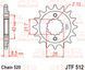 Передняя звездочка сталь JT JTF512.17RB KAWASAKI BJ, EN, ER, EX, GPX, GPZ, KLE, Z, ZR, ZX, ZX-4, ZXR; SUZUKI RG 250-600 1984-2009
