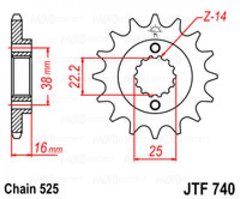 Приводная звезда JT JTF740.15