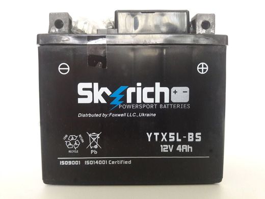 Skyrich YTX5L-BS Аккумулятор 4 ah, 55 А, (-/+), 112x70x104 мм, Alpha Lux, Сub