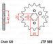 JT JTF569.16 - Зірка передня KAWASAKI KDX, KL, KLX, KV, KX, KXF, KZ, Z; YAMAHA DT, IT, RD, RZ, SR, TT, TY, WR, XT, XV, YFA, YFM, YFZ, YTZ, YZ 125-500 1975-2020