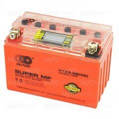 Мото аккумулятор 12V гелевый 9Аh YTX9-BS OUTDO , с индикатором заряда, вольтметром