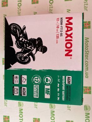 Аккумулятор YTX12-BS MAXION 12V, 10Ah, 125А, 150x69x130 мм