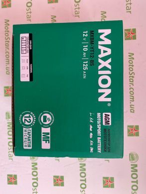 Аккумулятор YTX12-BS MAXION 12V, 10Ah, 125А, 150x69x130 мм