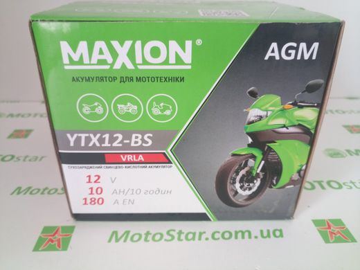 YTX12-BS MAXION Мото аккумулятор, 12V, 10Ah, 150x87x130 мм